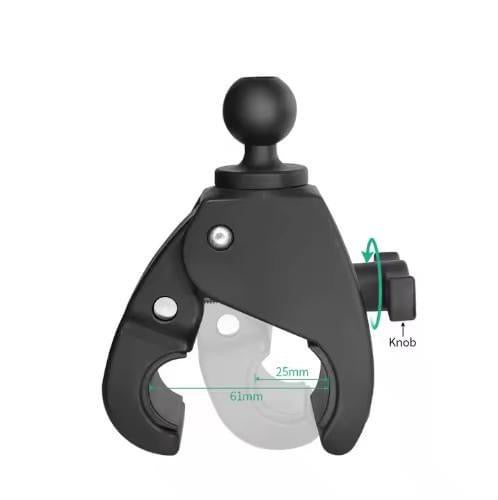 Sentinel large diameter claw. Fits roll bars from 1” - 2.1”. 1” ball head. Compatible with all 1” ball mounting systems.